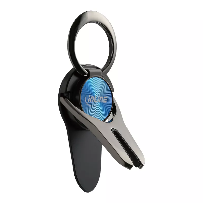 InLine viedtālruņa 3-in-1 automašīnas turētājs, statīvs, pirksta turētājs, zils