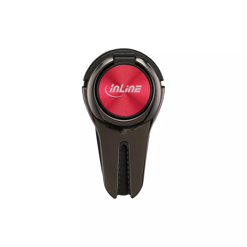 InLine viedtālruņa 3-in-1 automašīnas turētājs, statīvs, pirksta turētājs, sarkans