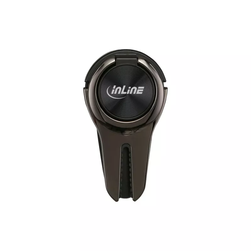 InLine viedtālruņa 3-in-1 automašīnas turētājs, statīvs, pirksta cilpa, melns