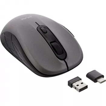 InLine pele 3-in-1, Bluetooth + 2x 2,4 GHz, 5 pogas, optiska, pelēka/melna