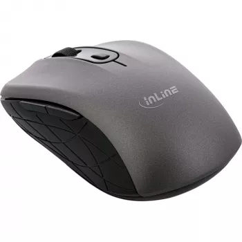 InLine pele 3-in-1, Bluetooth + 2x 2,4 GHz, 5 pogas, optiska, pelēka/melna
