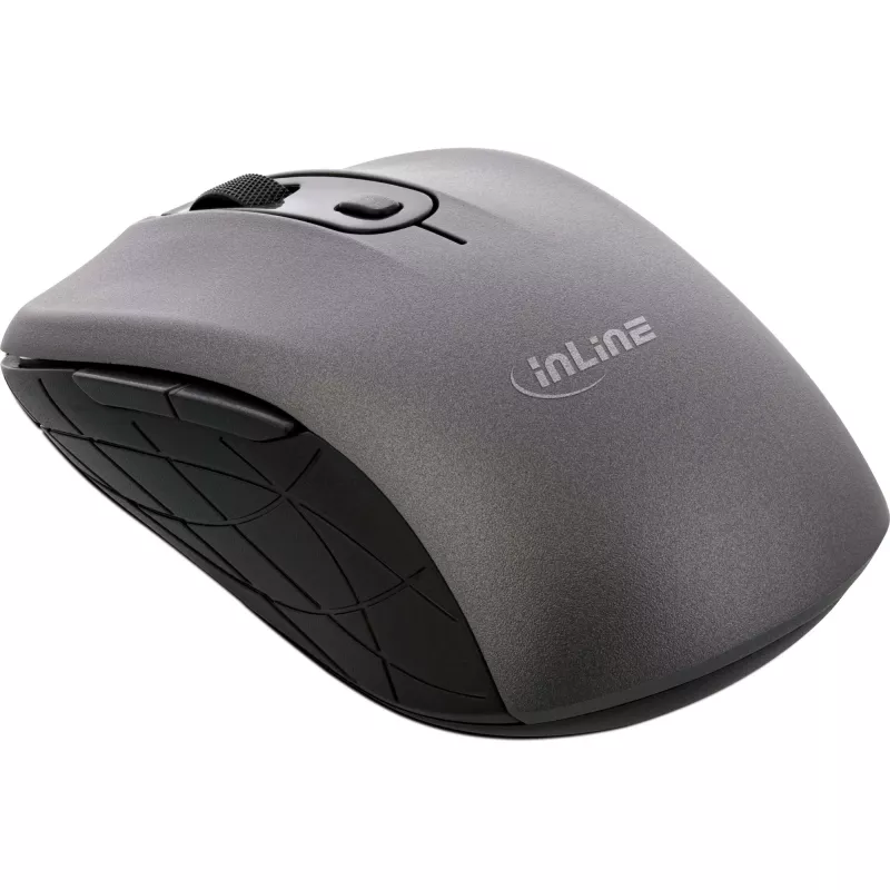 InLine pele 3-in-1, Bluetooth + 2x 2,4 GHz, 5 pogas, optiska, pelēka/melna