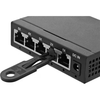 InLine RJ45 pieslēgvietu bloķētājs, startera komplekts ar 10 bloķētājiem un atslēgu, melns