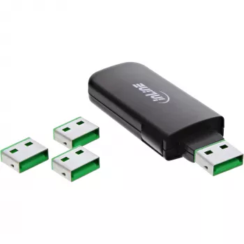 InLine 20 gab. uzpildes komplekts USB Portblocker zaļš 55723N