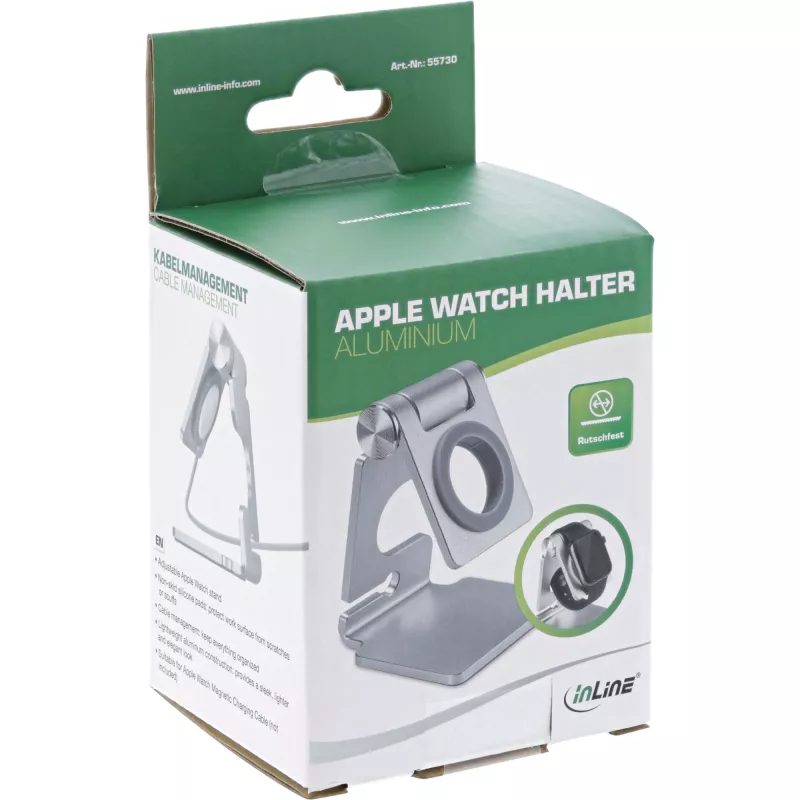 InLine Alumīnija turētājs Apple Watch sudraba krāsā