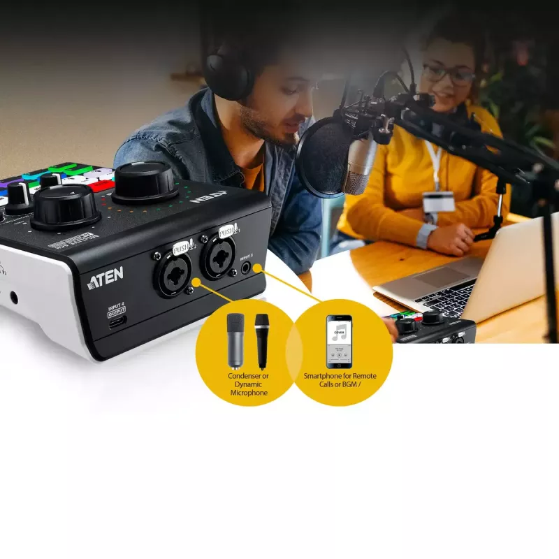 Audio mikseris ATEN MicLIVE 6-CH 6 kanāli 24 biti 96 kHz