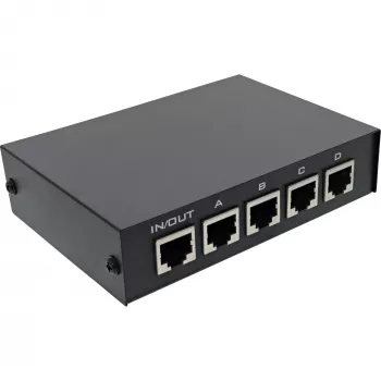 InLine RJ45 pārslēgs manuāls 1 uz 4 5x RJ45 ligzda Fast Ethernet