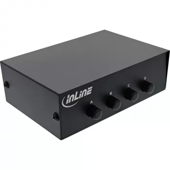 InLine Serial switch manuāls, 4-portu RS232, 9-pin Sub-D, vadu
