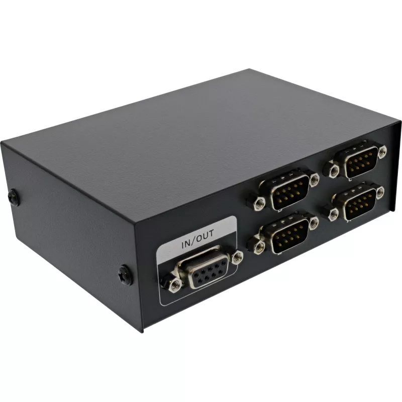InLine Serial switch manuāls, 4-portu RS232, 9-pin Sub-D, vadu