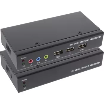 InLine DVI USB KVM paplašinātājs pa TP kabeli ar audio līdz 50 m