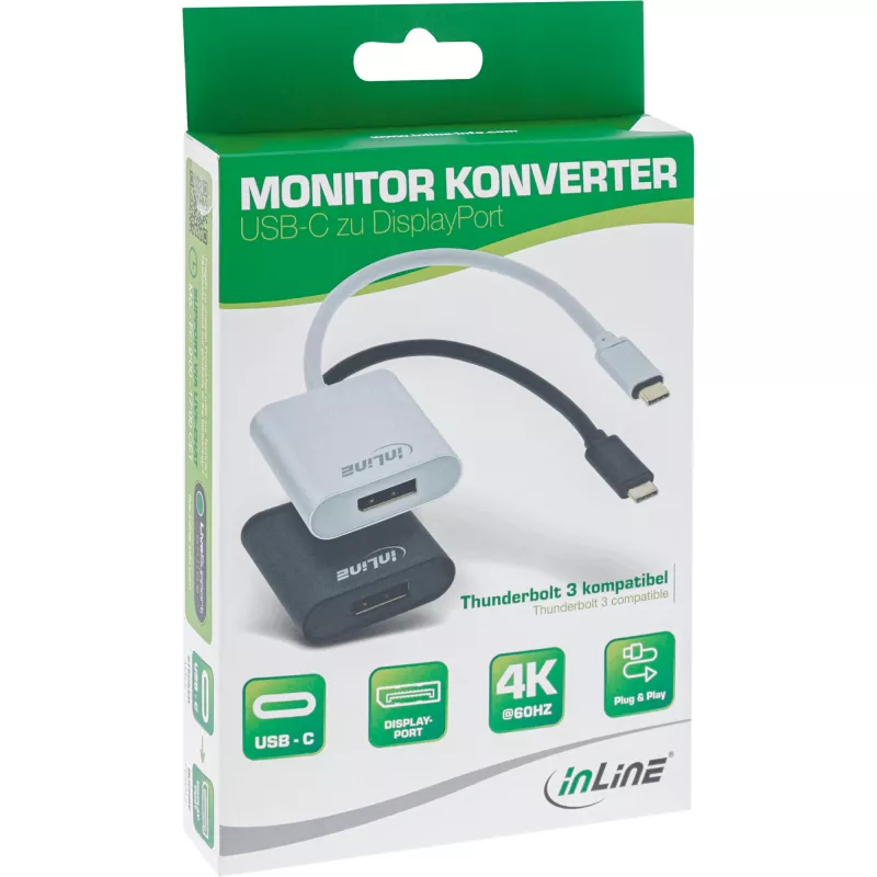 USB displeja pārveidotājs InLine 64102S USB-C uz DisplayPort 4K 60Hz