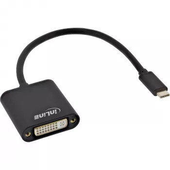 USB displeja pārveidotājs InLine 64103B USB-C vīr. uz DVI siev.
