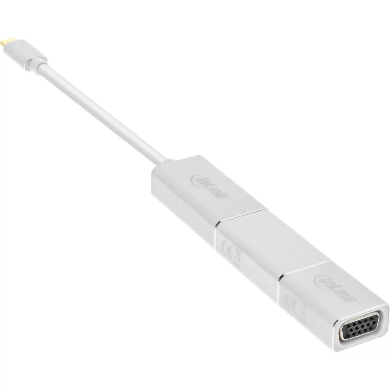 InLine USB Display Converter Set 6-in-1, 4K/60Hz sudraba