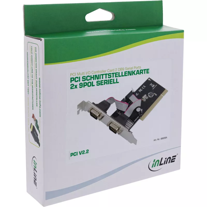 InLine PCI Multi I/O kontrollera karte, 2 DB9 seriālie porti