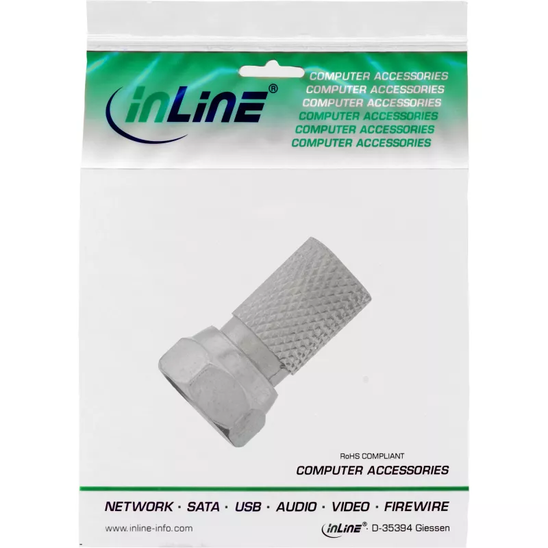InLine F-Plug savienotājs koaksiālajam kabelim ar kabeļa apvalku 7mm InLine 69912