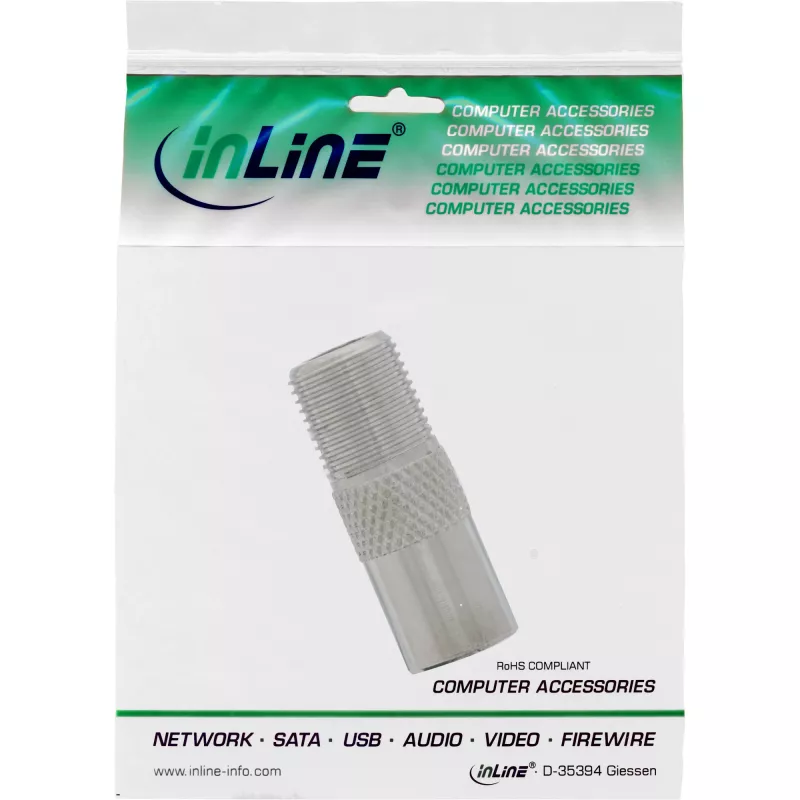 Koaksiālais adapteris IEC vīr. antena uz F-ligzdas siev. InLine 69915D