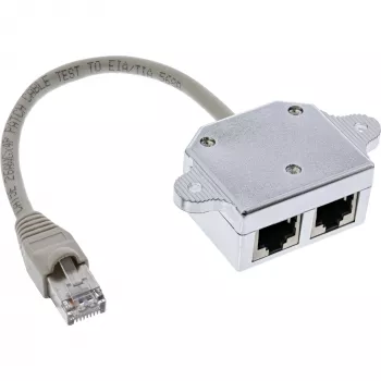InLine Cat.5e ISDN T-Adapter RJ45 vīrišķais uz 2x RJ45 sievišķo 15cm