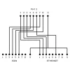 InLine Cat.5e ISDN T-Adapter RJ45 vīrišķais uz 2x RJ45 sievišķo 15cm