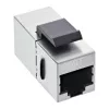 InLine RJ45 modulis, sieviešu-sieviešu, SNAP-In Cat.6 STP, melns/sudraba