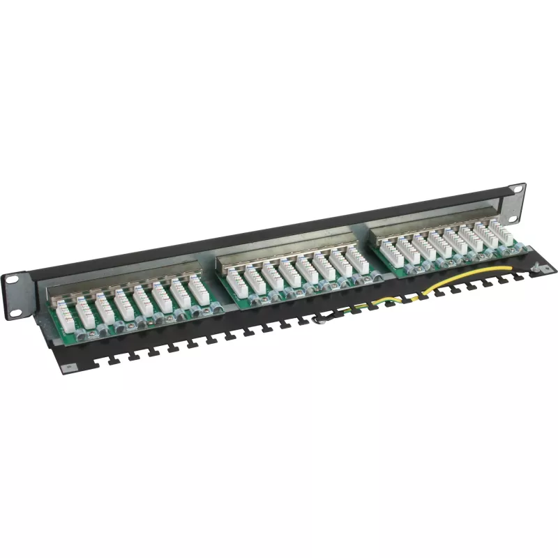 InLine ielāps panelis 19 collas, Cat.5e, 24 porti, 1U, melns, RAL9005