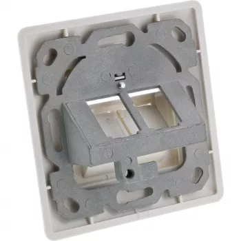 InLine rāmja komplekts 2x RJ45 Bu/LSA ieliktnim, Keystone SNAP-In, RAL9010