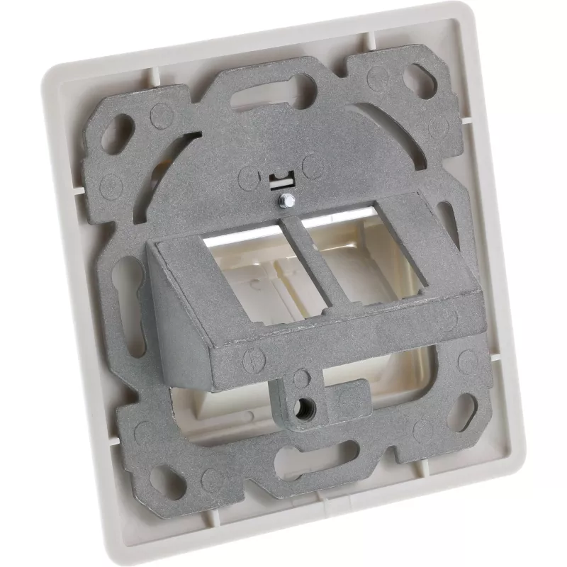 InLine rāmja komplekts 2x RJ45 Bu/LSA ieliktnim, Keystone SNAP-In, RAL9010