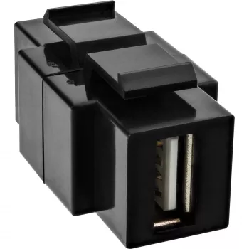 InLine USB 2.0 ieliekamais modulis, USB 2.0 A ligzda/ligzda, balts korpuss