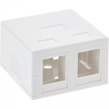 InLine virsmas montāžas kārba Keystone 2x RJ45, balta, 76202B