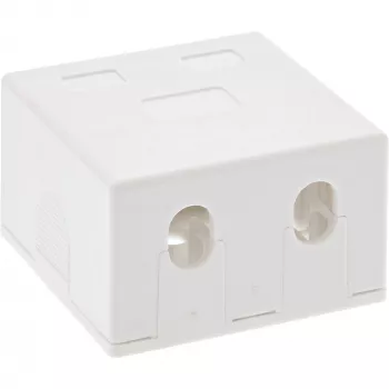 InLine virsmas montāžas kārba Keystone 2x RJ45, balta, 76202B