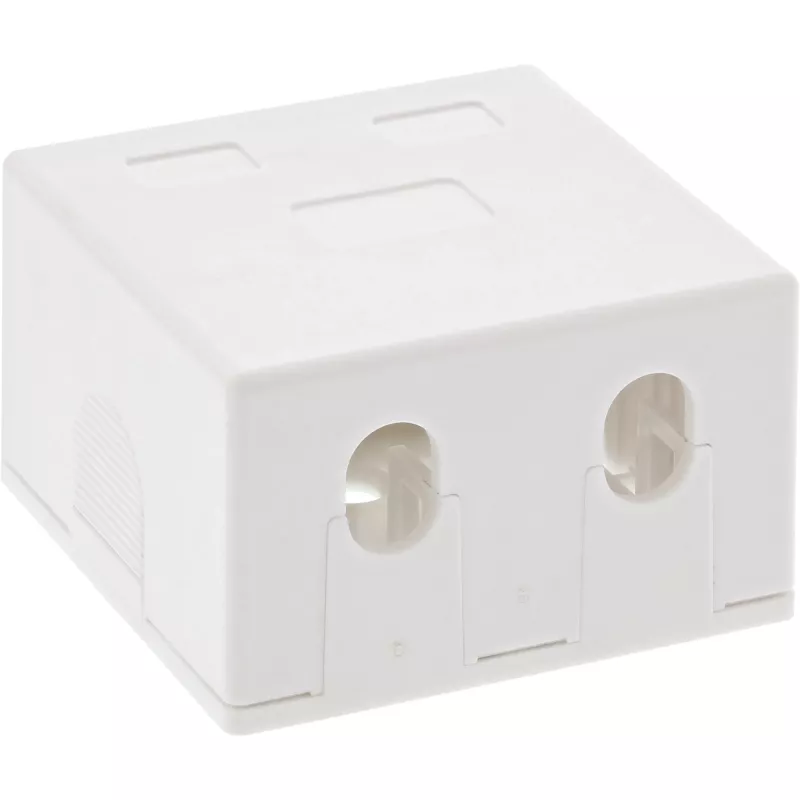 InLine virsmas montāžas kārba Keystone 2x RJ45, balta, 76202B