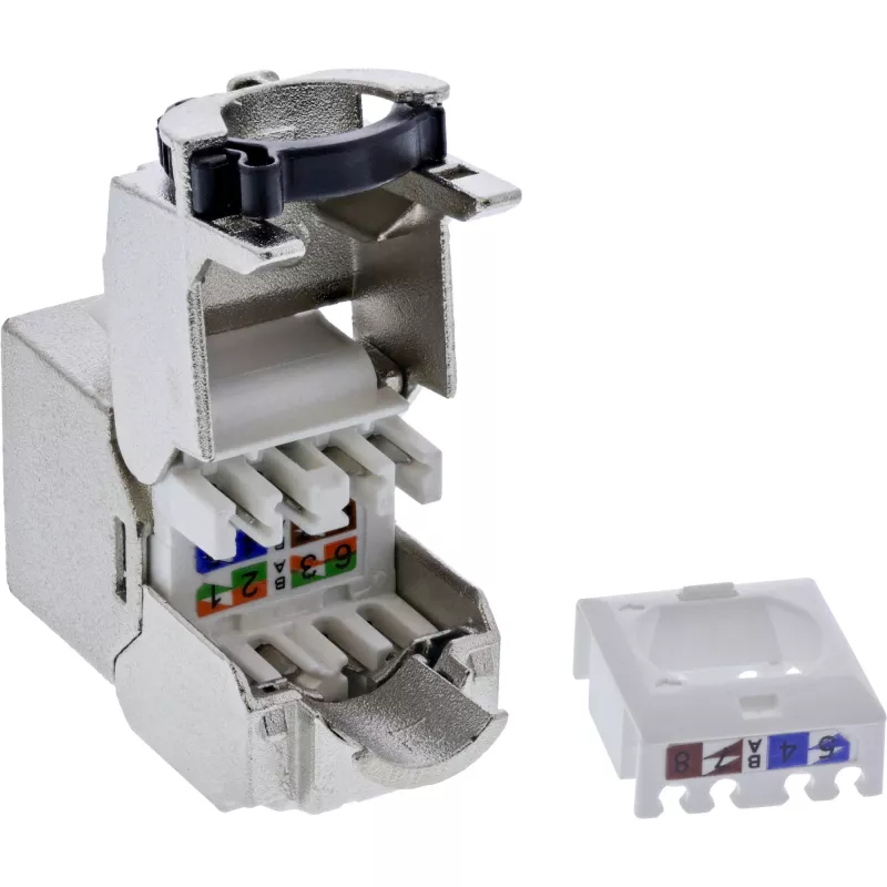 InLine Keystone RJ45 ligzda plāns, SNAP-In, Cat.8.1, integrēta kabeļu saite