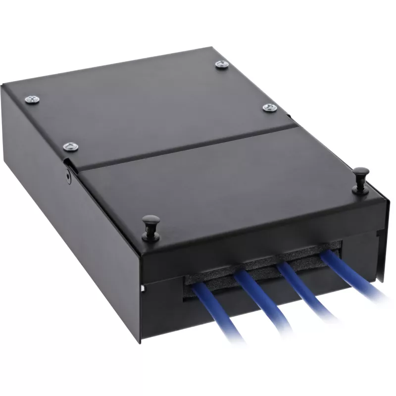 InLine virsmas montāžas kārba keystone 4x RJ45 melna 76202X