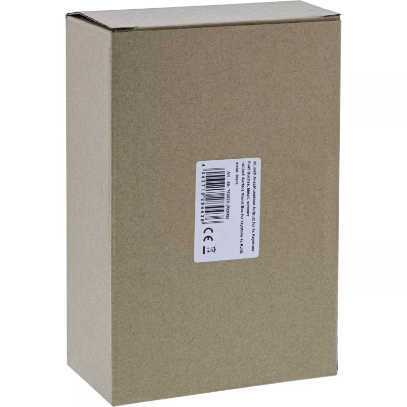 InLine virsmas montāžas kārba keystone 4x RJ45 melna 76202X