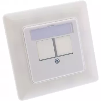 InLine rāmja komplekts 2x RJ45 Keystone SNAP-In 90°, balts RAL9010