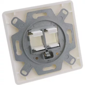 InLine rāmja komplekts 2x RJ45 Keystone SNAP-In 90°, balts RAL9010
