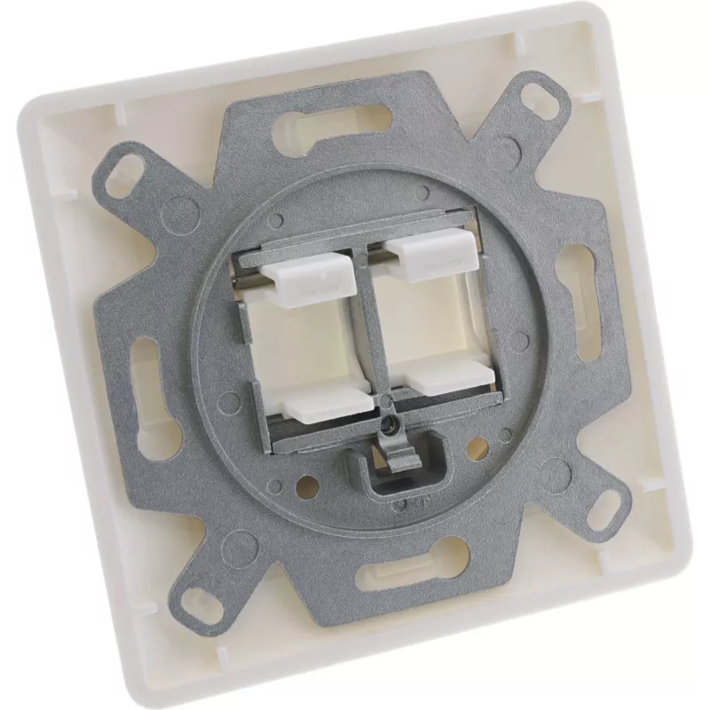 InLine rāmja komplekts 2x RJ45 Keystone SNAP-In 90°, balts RAL9010