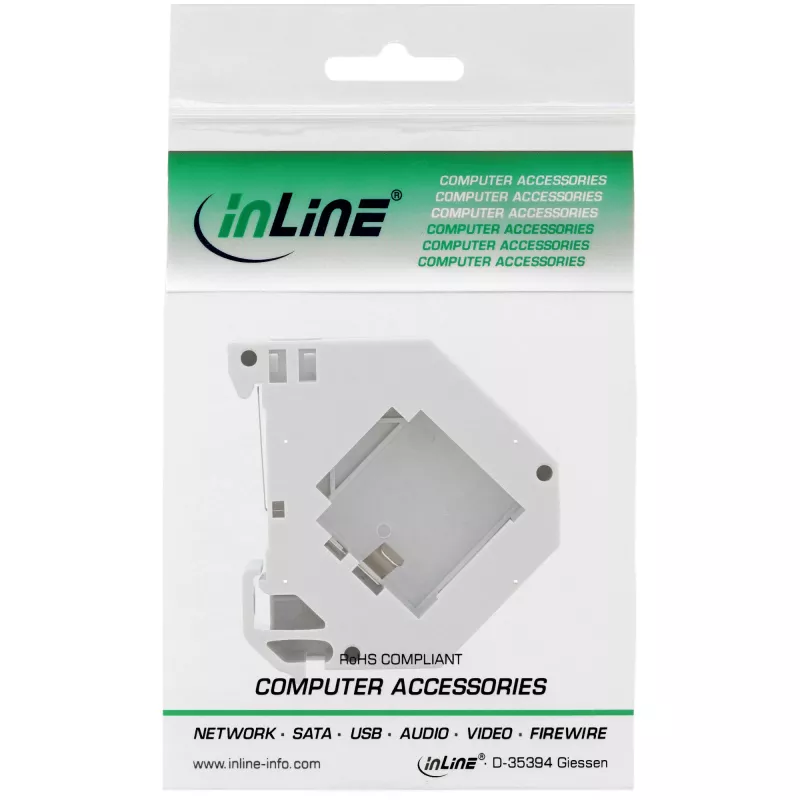 InLine Keystone stiprinājums DIN sliedei, 1 porta, gaiši pelēks