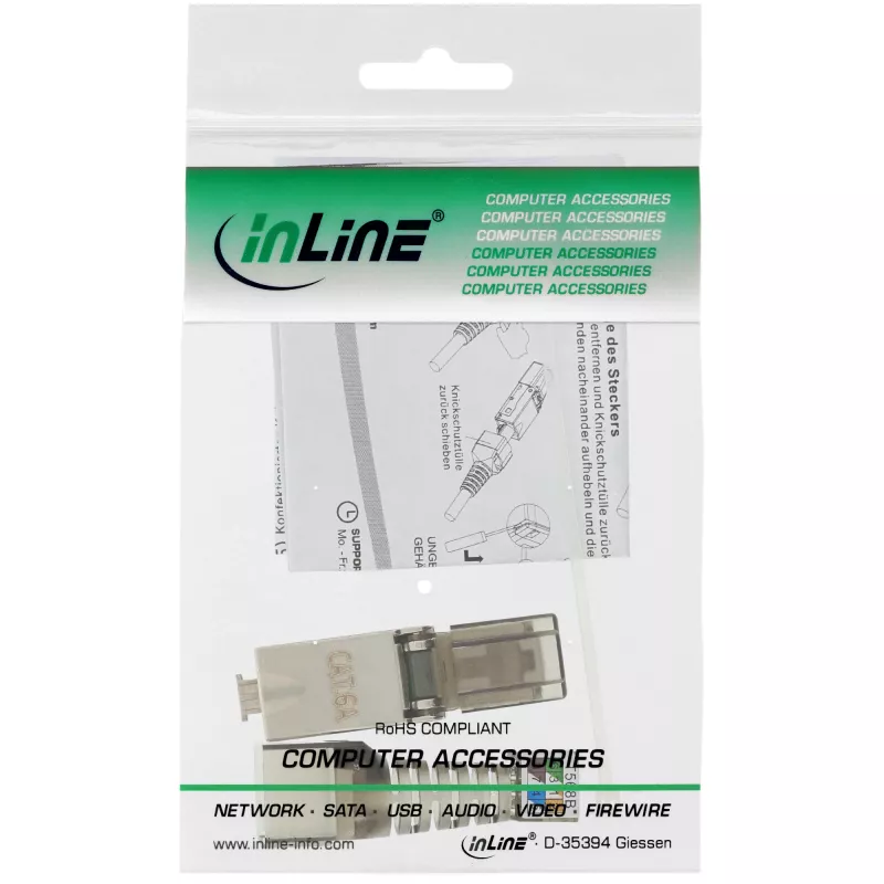 InLine RJ45 spraudnis Cat.6A 500MHz uzstādāms uz lauka ekranēts 76204A