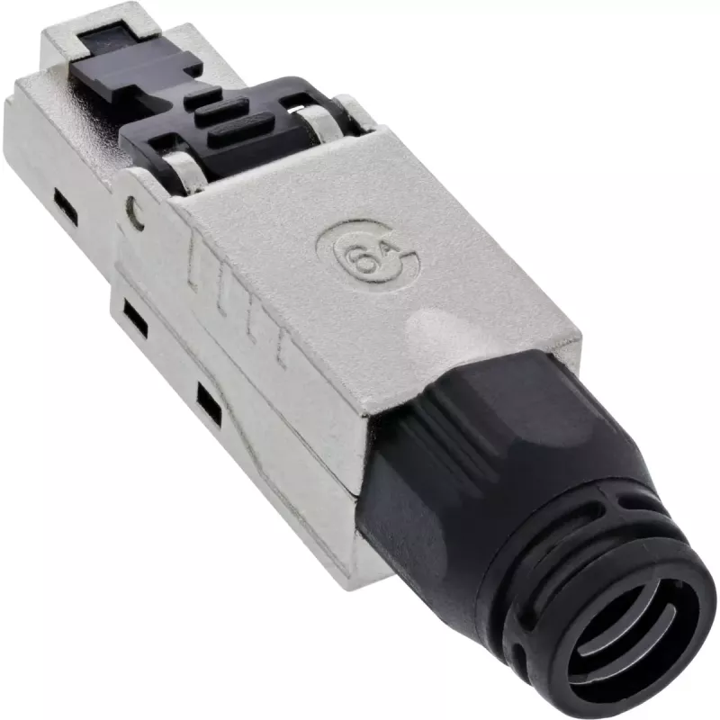 InLine RJ45 spraudnis Cat.6A 500MHz, uzstādāms uz vietas, ekranēts, ar skrūvējamu vāciņu