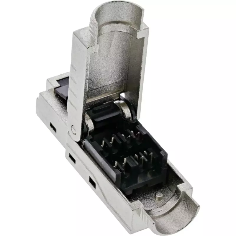 InLine RJ45 spraudnis Cat.6A 500MHz, uzstādāms uz vietas, ekranēts, ar skrūvējamu vāciņu
