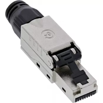 InLine RJ45 spraudnis Cat.6A 500MHz, uzstādāms uz vietas, ekranēts, ar skrūvējamu vāciņu