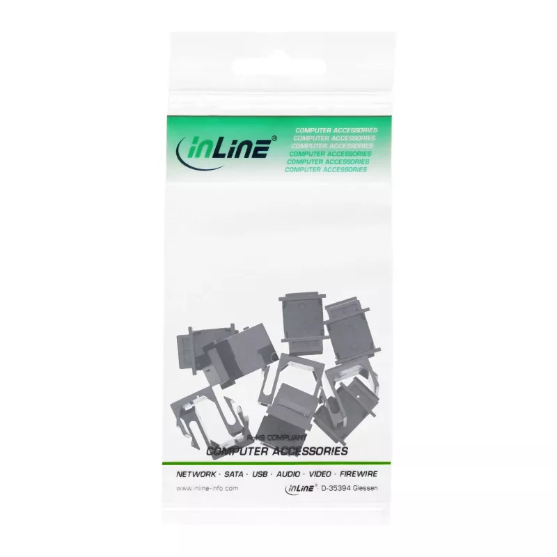 InLine Keystone SNAP-In aizklājvāciņš moduļu slotam, melns, 10 gab.