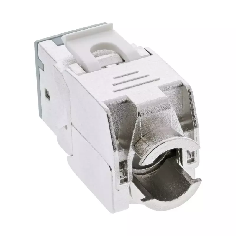 InLine Keystone RJ45 ligzda, ekranēta, Cat.6A, pelēka 8 gab. iepakojums
