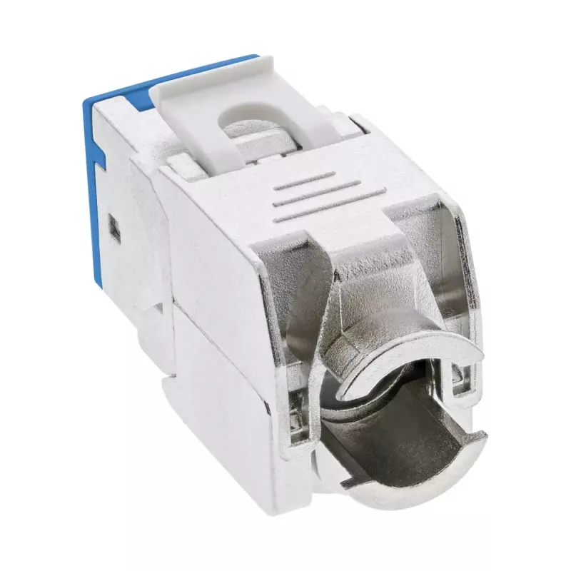 InLine Keystone RJ45 kontaktligzda, ekranēta, Cat.6A, zila, 8 gab. iepakojumā