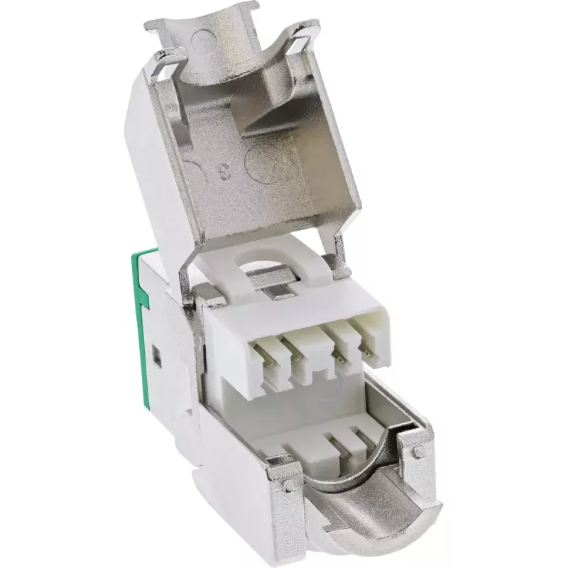 InLine Keystone RJ45 ligzda, ekranēta, Cat.6A, zaļa 8 gab. iepakojumā
