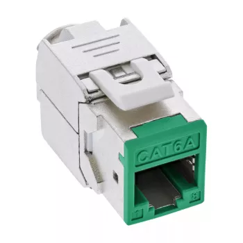 InLine Keystone RJ45 ligzda, ekranēta, Cat.6A, zaļa 8 gab. iepakojumā