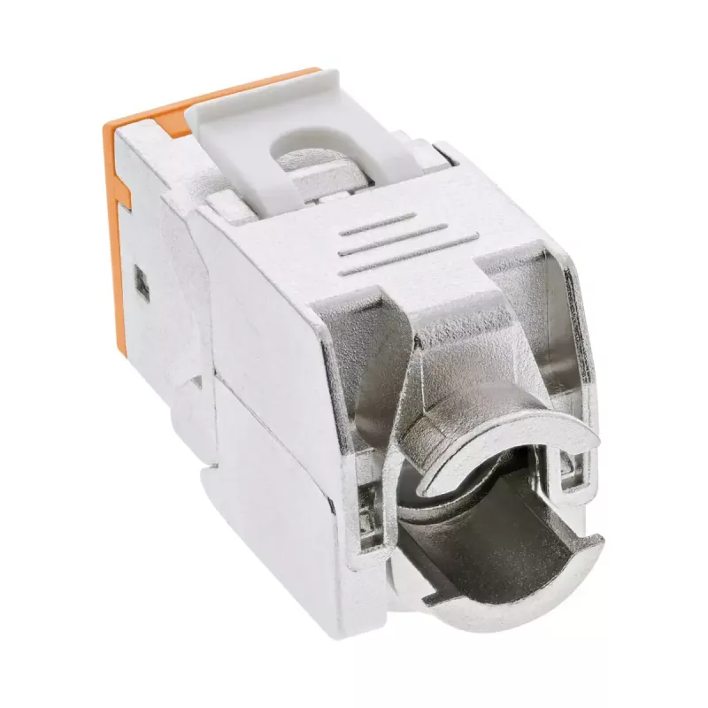 InLine Keystone RJ45 ligzda, ekranēta, Cat.6A, oranža 8 gab. iepakojumā