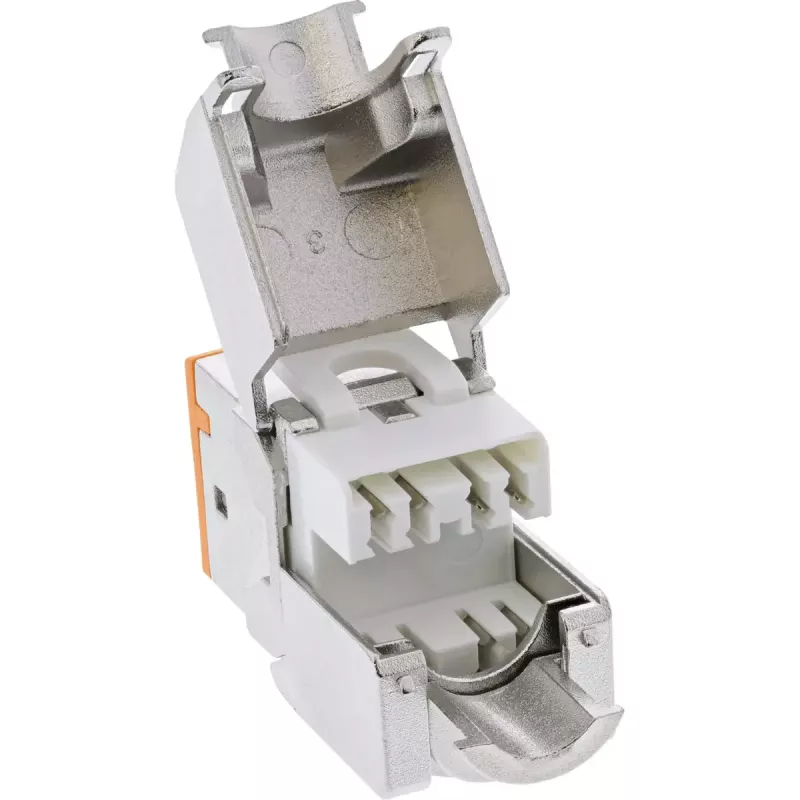 InLine Keystone RJ45 ligzda, ekranēta, Cat.6A, oranža 8 gab. iepakojumā