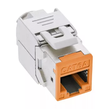 InLine Keystone RJ45 ligzda, ekranēta, Cat.6A, oranža 8 gab. iepakojumā
