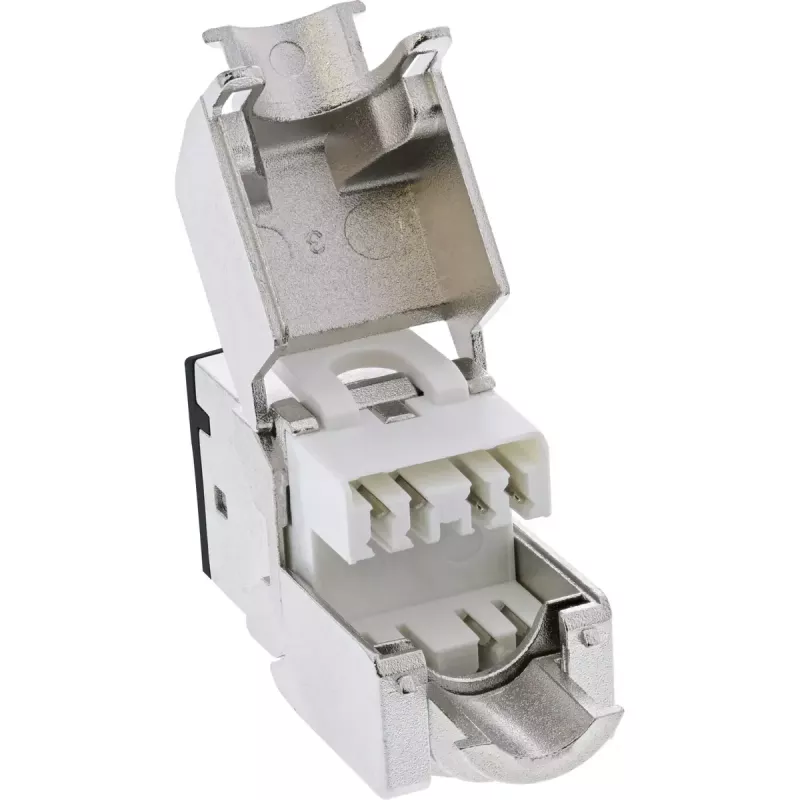 InLine Keystone RJ45 ligzda, ekranēta, Cat.6A, melna 8 gab. iepakojumā